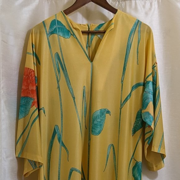 Vintage Sears Yellow Floral Loungewear House Dress - Sz 10/12 - Picture 2 of 7